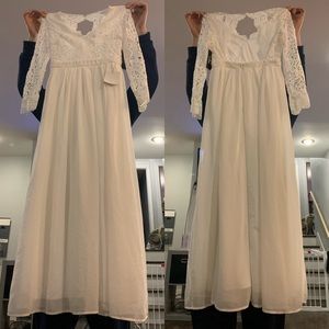 Awaken My Love White Long Sleeve Lace Maxi Dress